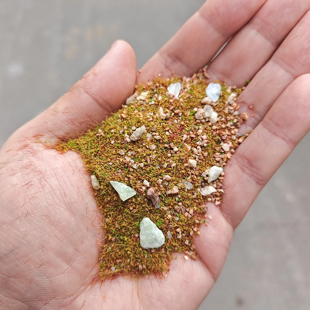 10G/30G Static Grass Terrain Powder Model with Stone Ho N Scale Military Scene Diorama Garden Decoration for Diy Model Making 4