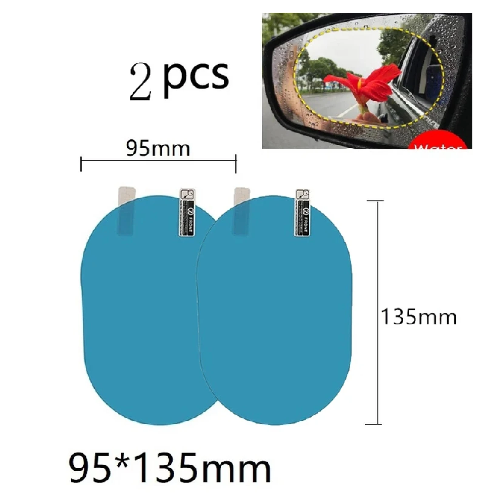 Rainproof Sticker 2PC Car Rearview Mirror Protective Anti Fog Waterproof Window Transparent