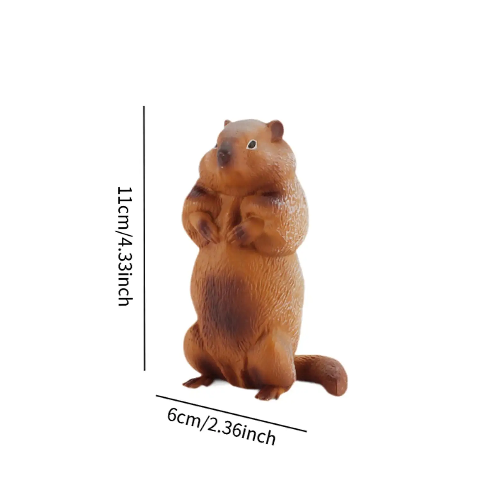 Groundhog Figurine Home Decoration Animal Model for Bedroom Office Bookshelf