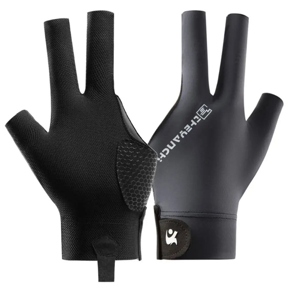 Left and Right Hand Billiards Glove Elastic Non Slip Three Fingers Glove Breathable Billiard Training Gloves Fitness Accessories