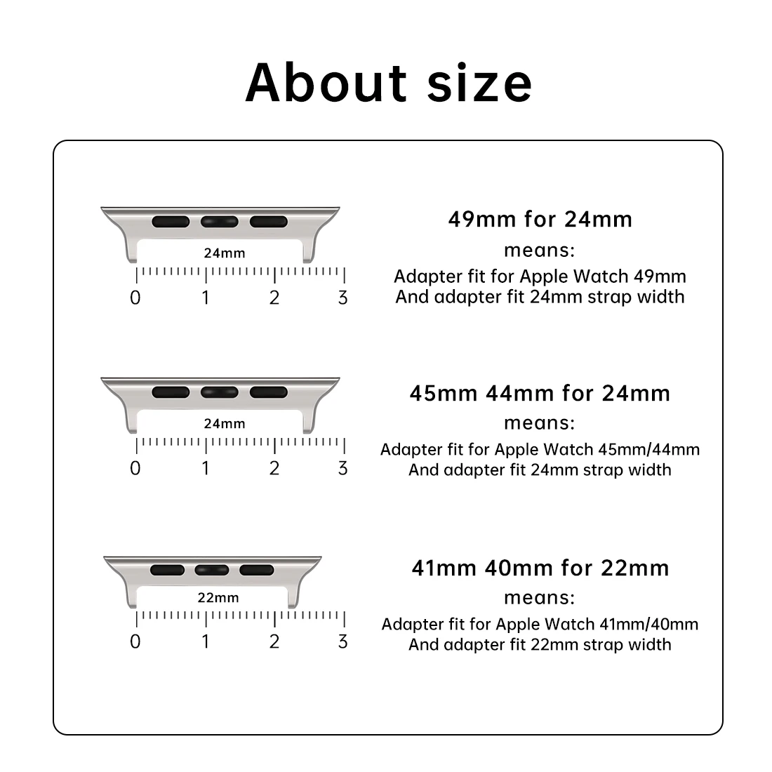 Premium Stainless Steel Connectors for Apple Watch Bands (2-Pack)