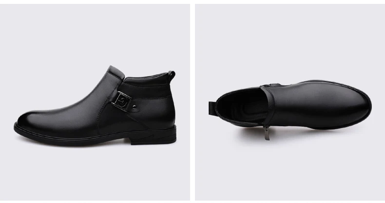 أعلى جودة بوط من الجلد الطبيعي الرجال أحذية الشتاء أحذية تشيلسي الرسمية مع فستان من الجلد الفراء حذاء رسمي الرجال أحذية الكاحل