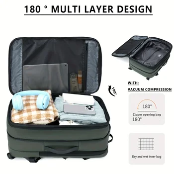 New cross-border vacuum compression backpack with large capacity expansion, travel backpack, waterproof defense computer bag, dr 1