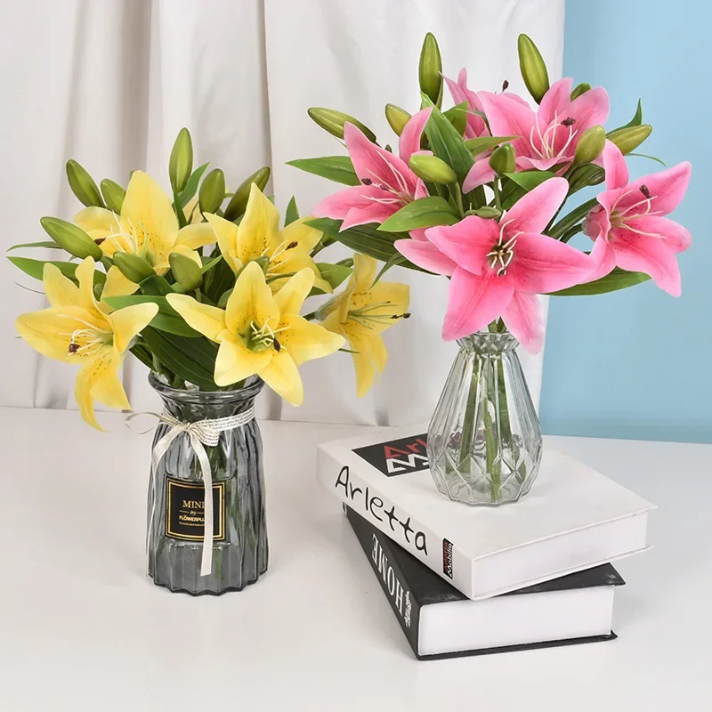Elegant Artificial Lily Flower Arrangement for Wedding and Home Decor
