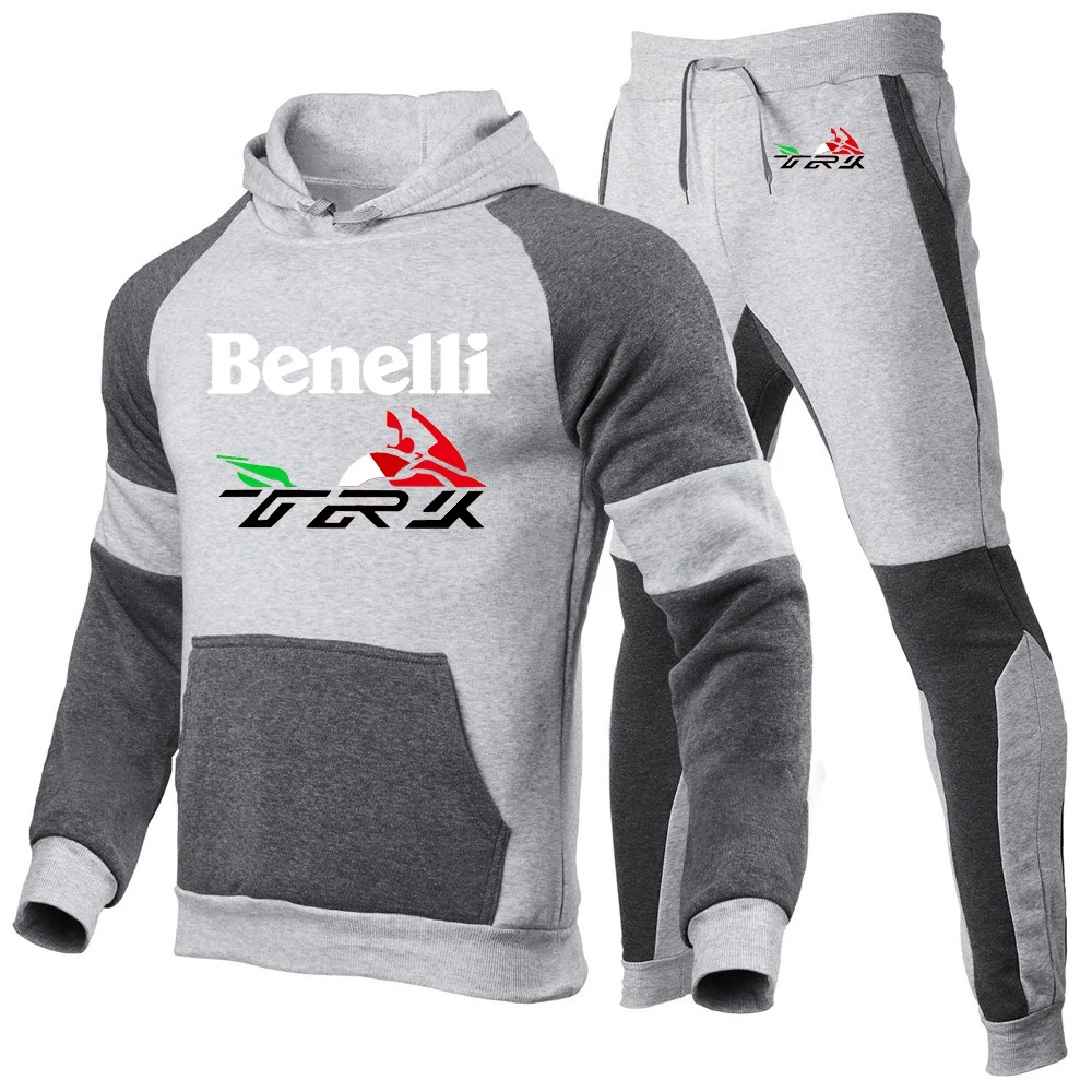 Benelli TRK 502X Printing Fashion 2023 New Man's Splicing Tracksuit Cotton Hoodies Leisure Sweatshirts Sweatpants 2-Piece Set