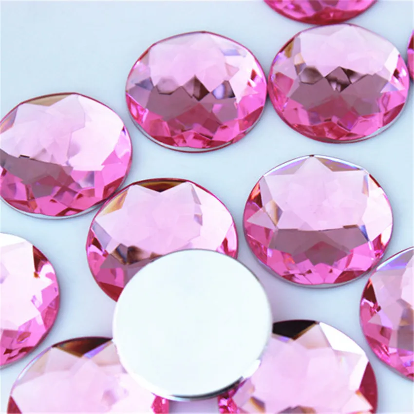 Cong Shao 10 Stück 30 mm große runde Kristall-AB-Strass-Applikationen mit flacher Rückseite, Acryl-Edelsteine, große klare Steine, DIY-Sammelalbum-Perlen ZZ562 – Detail 10