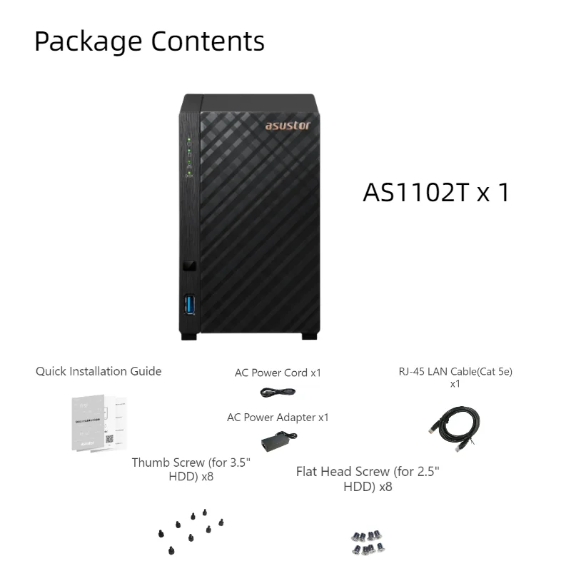 Austor DRIVESTOR 2 AS1102T 2  NAS HDD Ŭ 丮, Realtek RTD12964, 1.4 GHz CPU, PK Synology DS 220 +