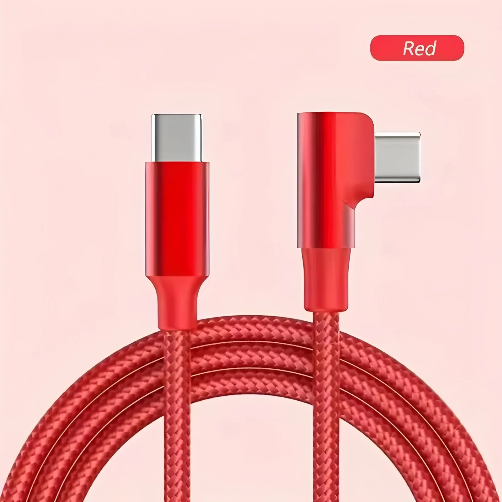 90 Degree PD 100W USB C Fast Charging Braided Cable For iPhone 15 16 17 Samsung