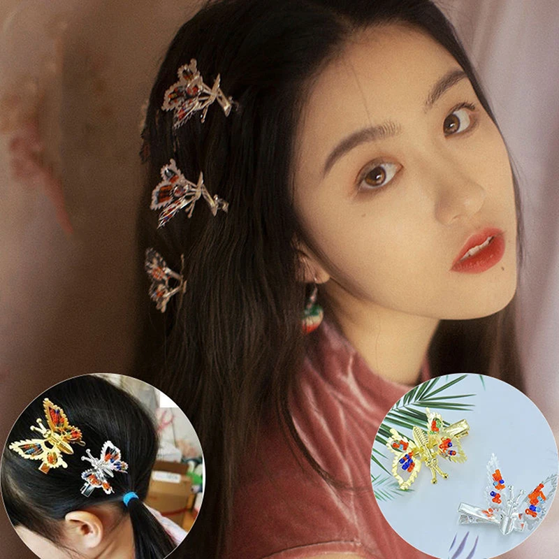 Lovely Children Metal Gold Hollow Butterfly Hairpins Girls Cute Shiny
