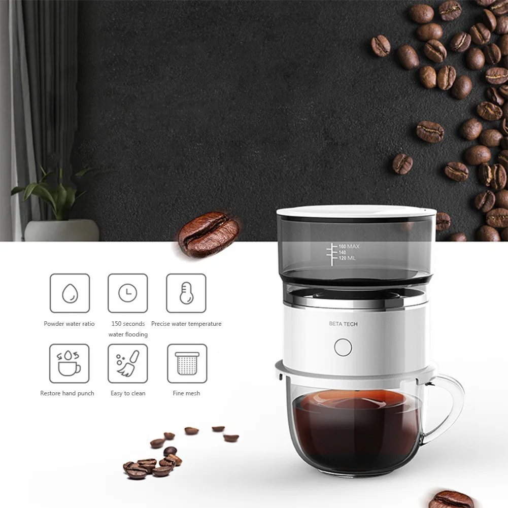 Mini Portable Drip Coffee Pot Smart Automatic Hand Brewing Coffee Machine Outdoor Extraction Brewer Grinder