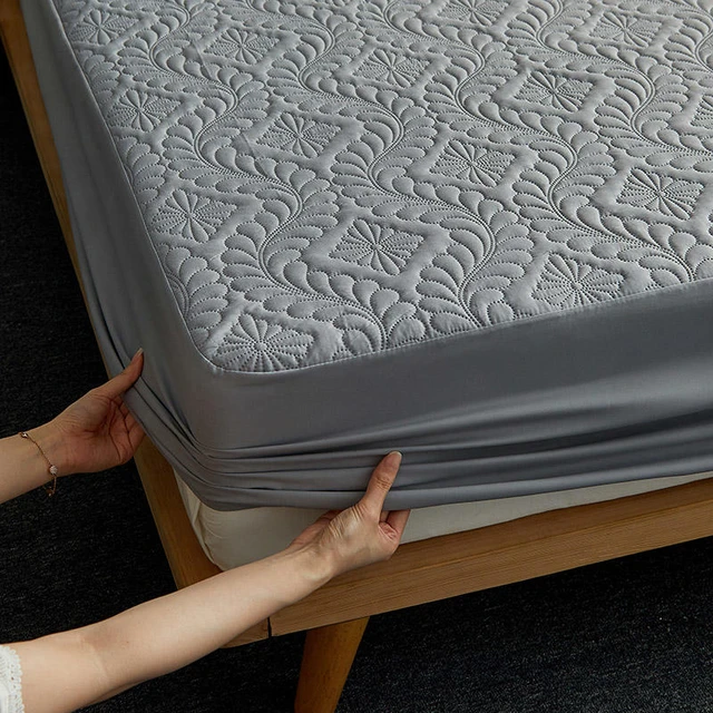 Washable Bed Cover Queen Size Fitted Bed Sheet 140x200cm Mattress Cover  Embossed Quilted King Mattress Protector - AliExpress