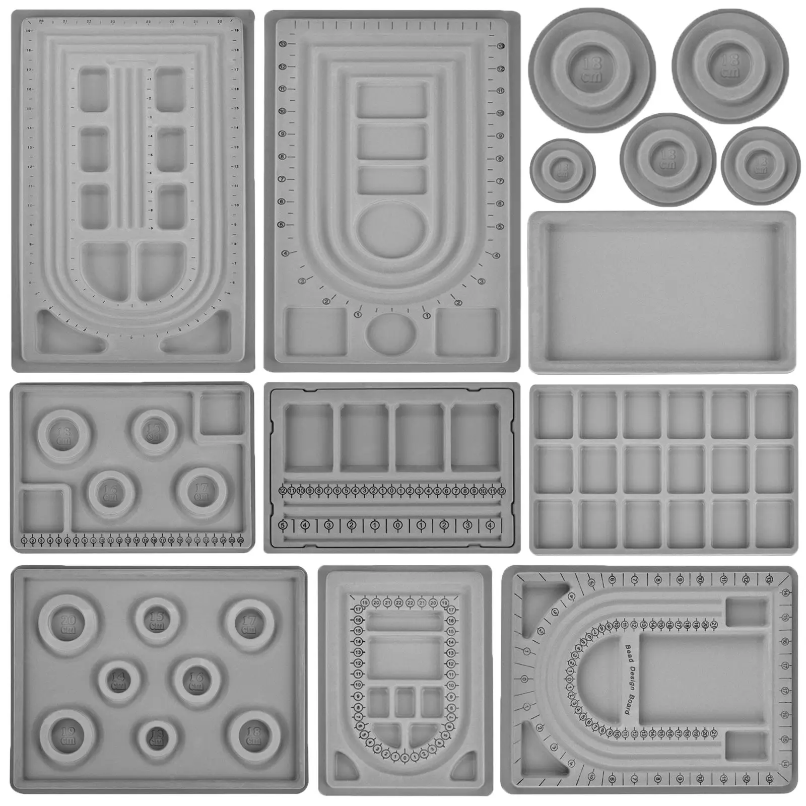 

Bead Boards for Jewelry Bracelet Necklace Beading Making DIY Gray Flocked Design Tray Beading Accessories Measuring Tools Crafts