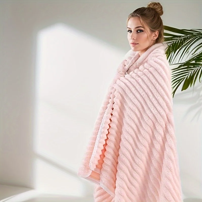 Ultra Absorbent Striped Bath Towel and Robe