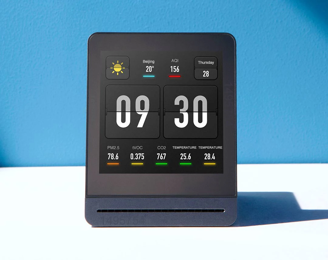 Xiaomi Youpin Qingping Air Detector Retina Touch IPS Screen CO2 PM2.5 Temperature Humidity Smoke Indoor Outdoor Monitor