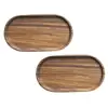 2 Pcs Acacia Solid Wood Tray Decorative Storage Container Food Wooden Pallets Confectionery Plate Dumpling Bread Bowl 6