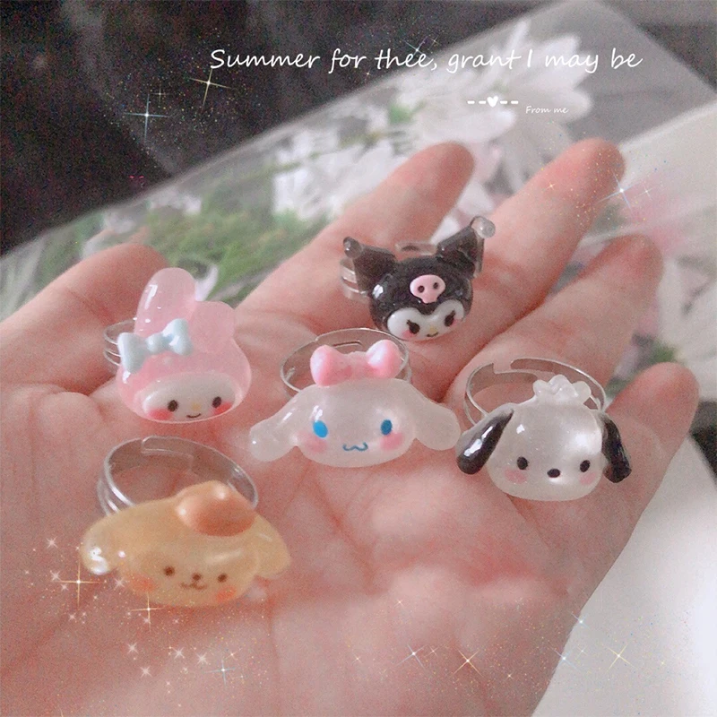 

Коричная кожа регулируемые аксессуары милые HelloKittys My Melodys Kuromis резиновое кольцо для девушки девочки сердце игрушки подарок