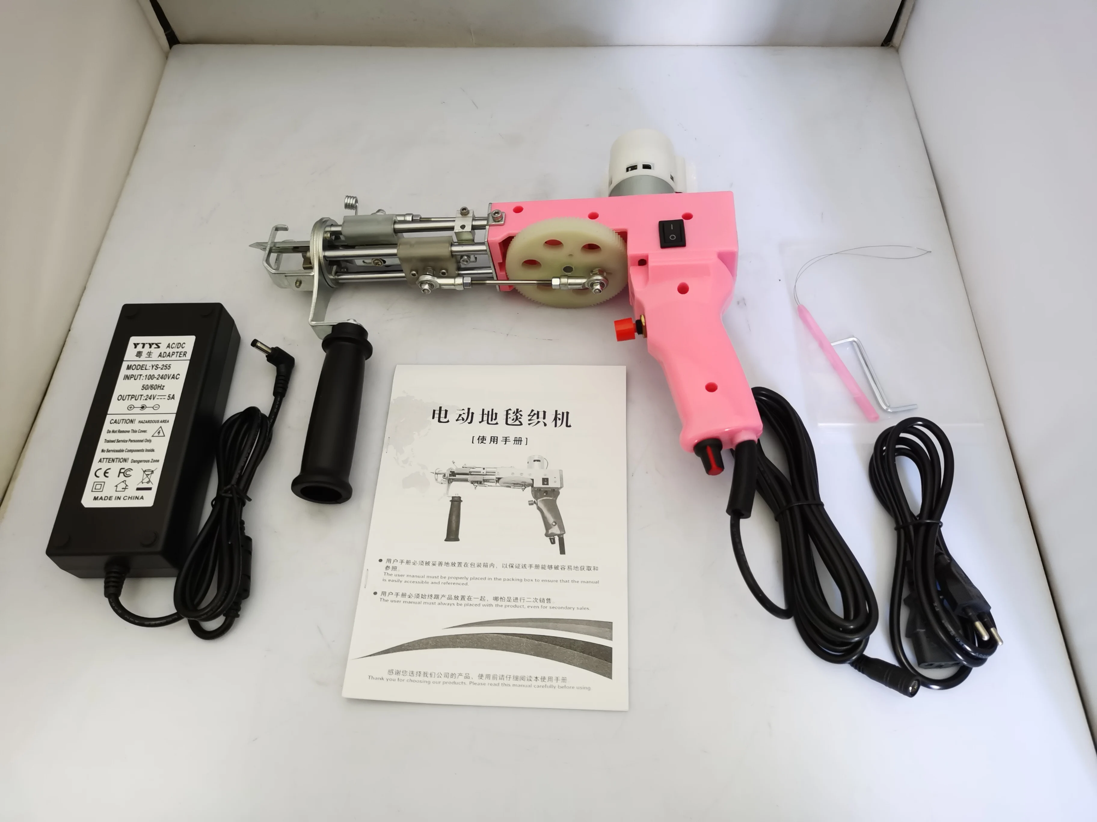 Pink 100-240V Electric Portable Cut Pile Carpet Weaving Flocking Adjustable Rug Carpet Tufting Gun Machine TD-01/ Cut Pile