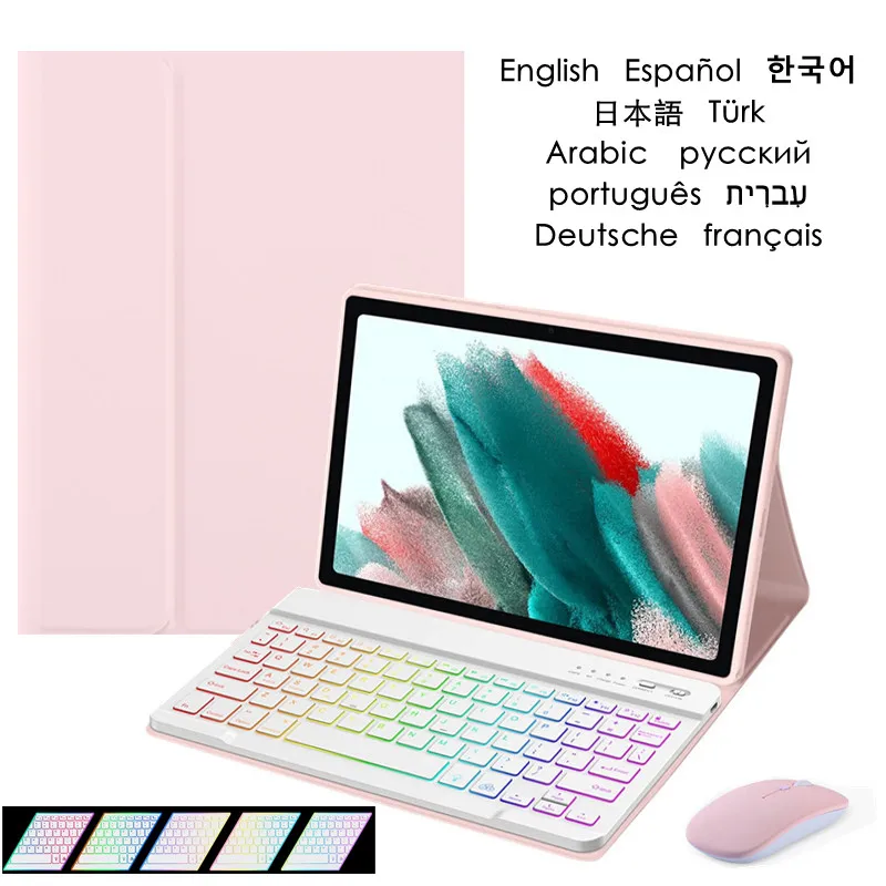 Capa de Teclado Retroiluminado Arco-íris para Xiaomi Redmi Pad se Capa de Teclado Espanhol e Português 11 in 2023