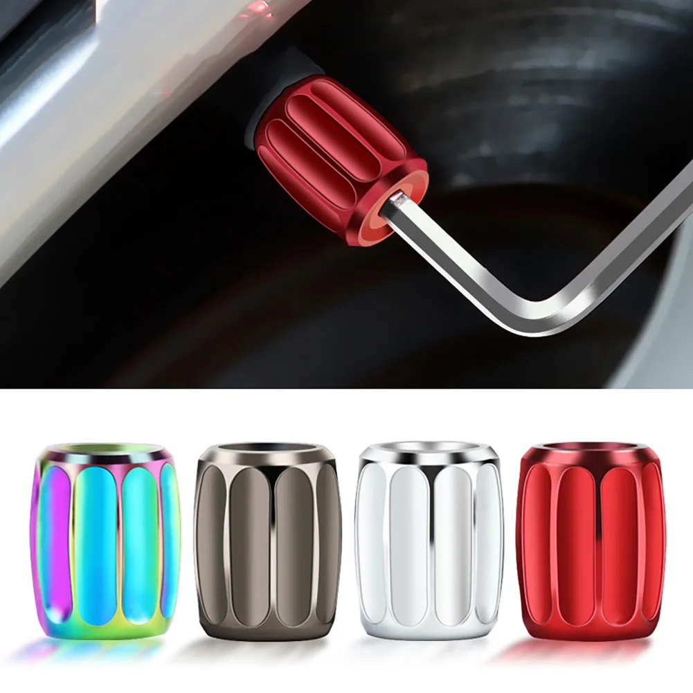

4Pcs Car Brass Tire Stem Valve Caps Hexagon Shape Dust-proof Tire Cap With Mini Wrench Anti Theft Wheel Valve Stem Covers