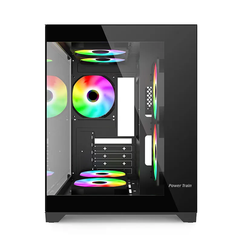 Power Train Seaview Glaze MATX Case Panoramic Side Transparency Without Pillars Support 240 WaterCooler Computer Desktop Chassis pc case pc chassis computer chassis frame