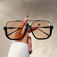 Lunettes de soleil carrées vintage pour femmes et hommes, demi-monture en métal, nuances de soleil UV400, lunettes de soleil design ChimBrand, lunettes de mode 2