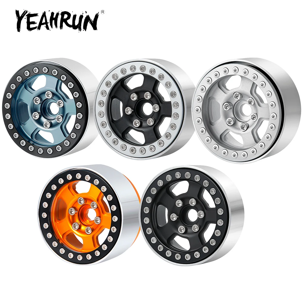 

YEAHRUN 4Pcs 1.9 inch Aluminum Alloy Beadlock Wheel Rims Hub for Axial SCX10 D90 TRX-4 1/10 RC Crawler Car Truck Model Parts