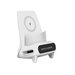 15W Wireless Fast Charging Stand with Charging Base Bracket (WHITE)