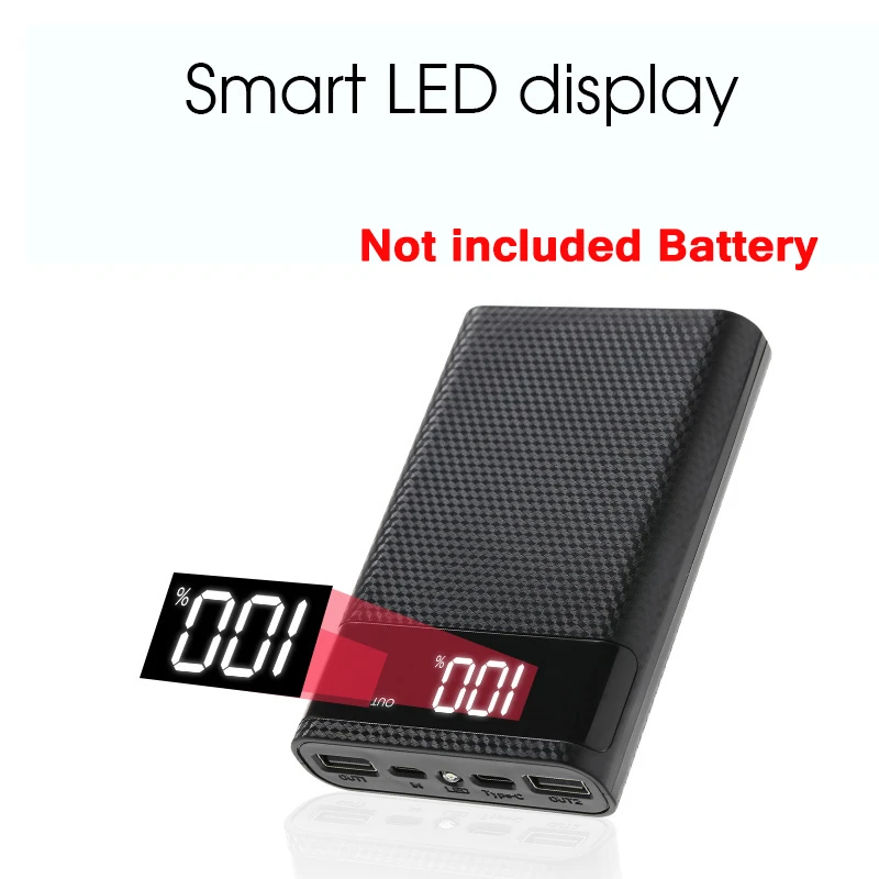 Caja de almacenamiento de carga de batería externa, cargador portátil para teléfonos móviles y Android, DC 5V, 6x18650| | - AliExpress