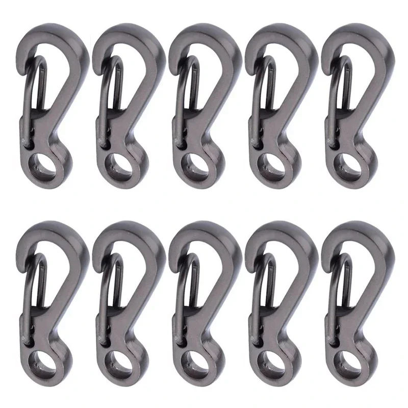 Mini SF Spring Backpack Clasps Climbing Carabiners EDC Keychain Camping Bottle Hooks Paracord Tactical Survival Gear 10/20 Pcs