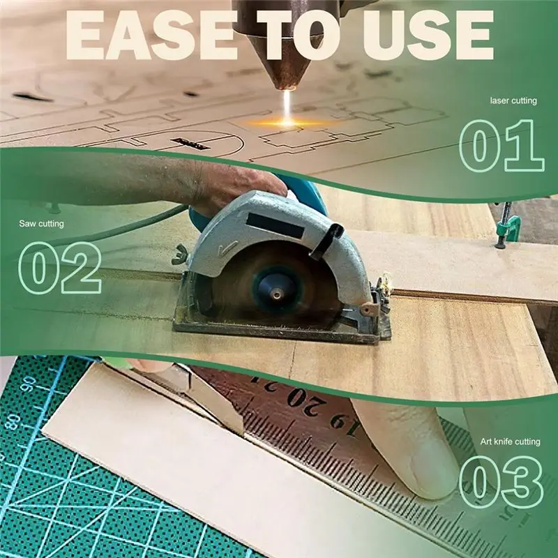 LIKE WISH 베이스우드 보드, 베이스우드 시트 합판 레이저 커팅용 부드러운 공예용 목재 보드, DIY 조립 모델 30X30x0.3Cm
