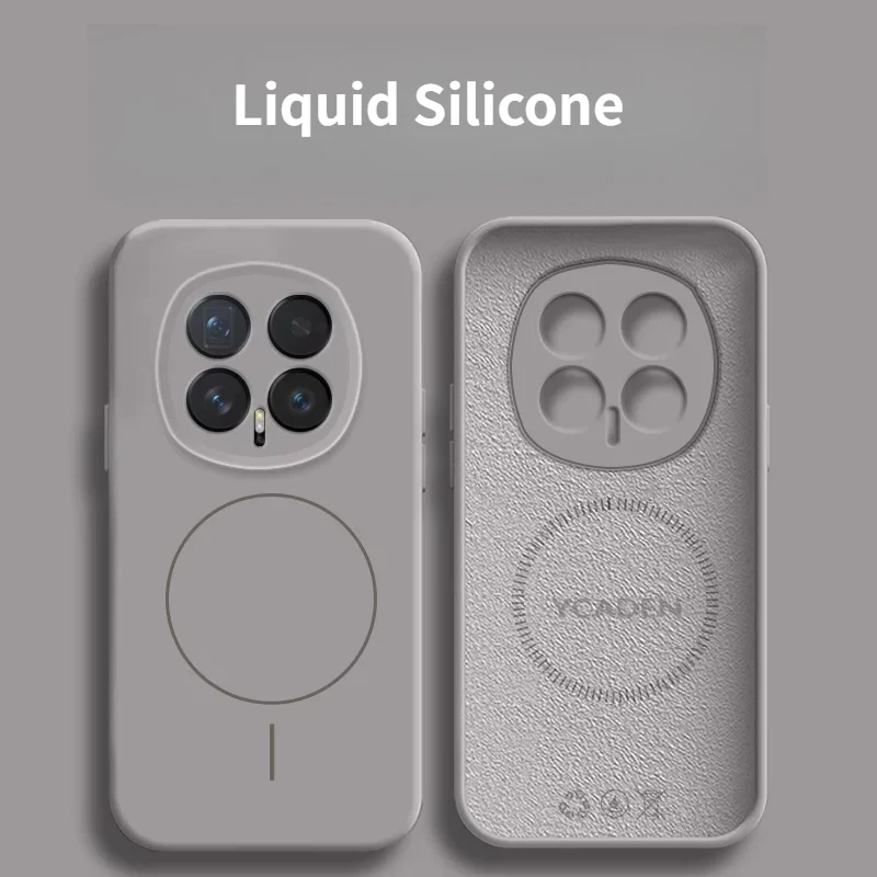 Fashion Original Liquid Silicone Magnetic Shockproof Phone Case with Raised Camera Protection