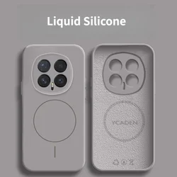 Fashion Original Liquid Silicone Magnetic Shockproof Phone Case with Raised Camera Protection - Honor 500 Pro (Grey 2)