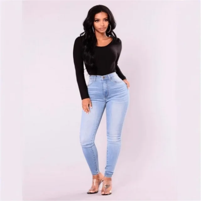 Jean Sexy femmes Denim pantalon maigre taille haute Stretch dame jean Push Up Leggings poches minces bouton crayon jean femmes pantalon 6