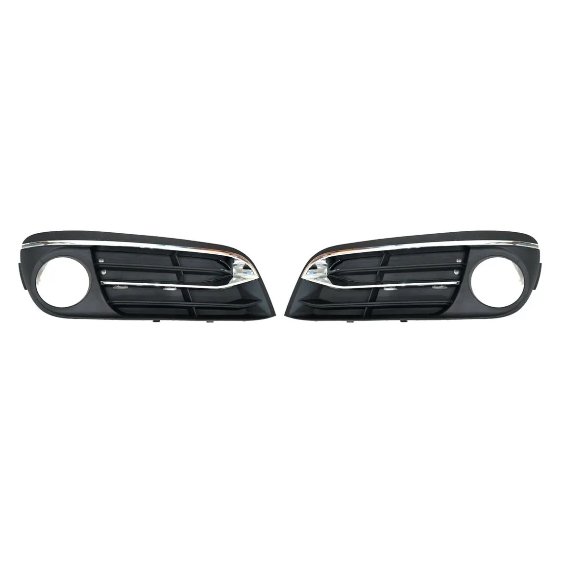 Pair Front Bumper Fog Light Chrome Grill Grille Trim Panel For BMW F10 F11 F18 525d 528i 535i 2014-2016 51117331737 51117417785