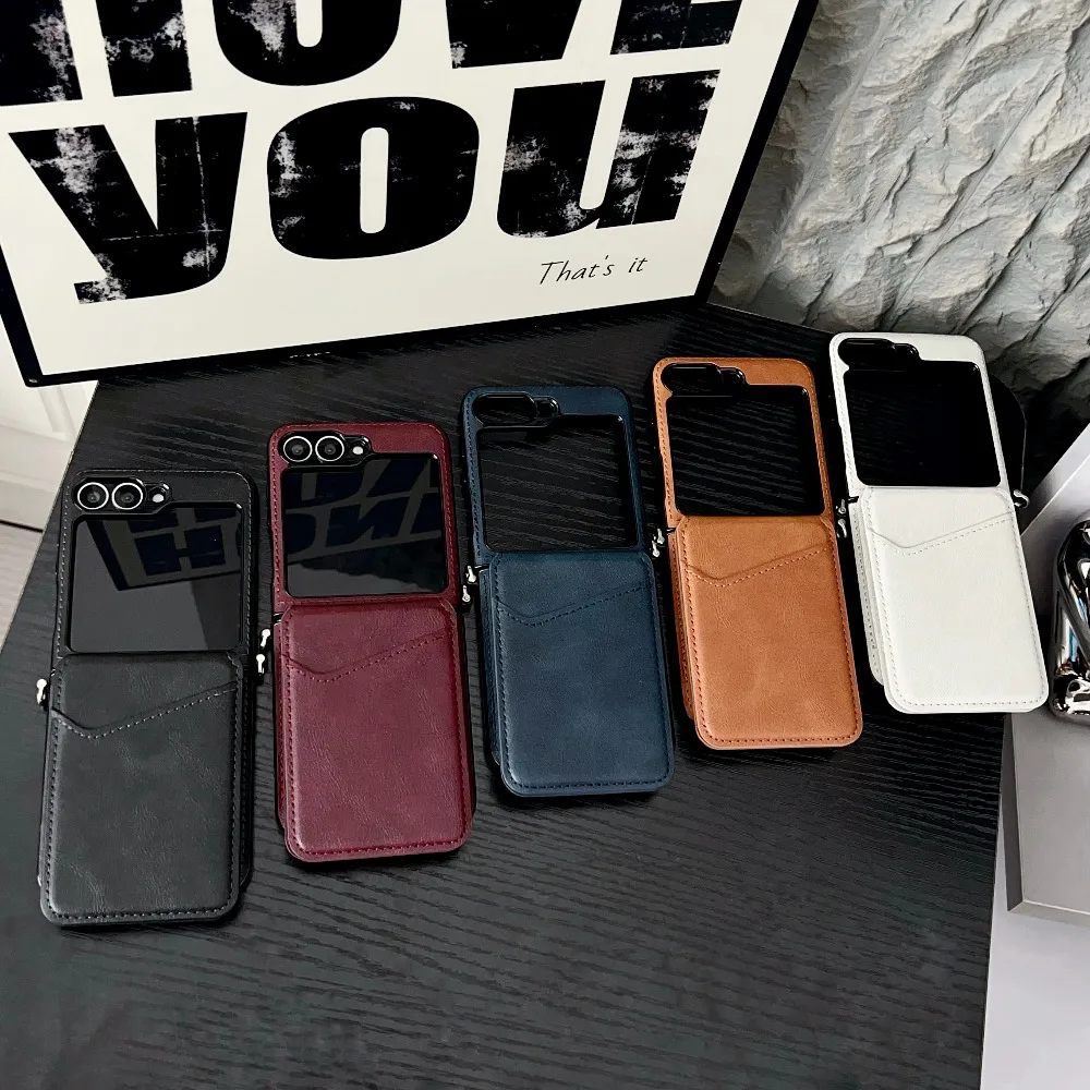 Vintage Cowhide Leather Wallet Phone Case with Card Slot Holder