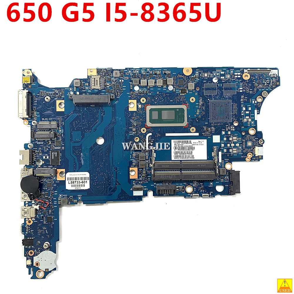 

Used L58733-601 L58733-001 For HP Probook 650 G5 HSN-I27C Laptop Motherboard 6050A3028501-MB-A01 With I5-8365U Mainboard