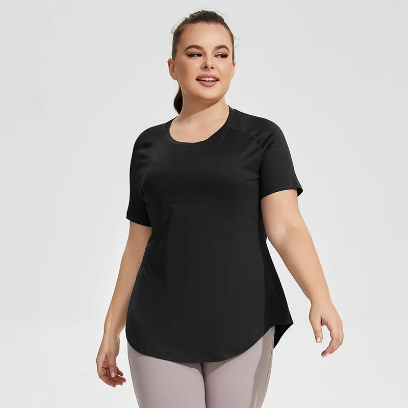 Sports T Shirt Oversized Quick Drying Yoga Sports Top Slim-fitting Breathable Short Sleeve Running Fitness For Women Large Size