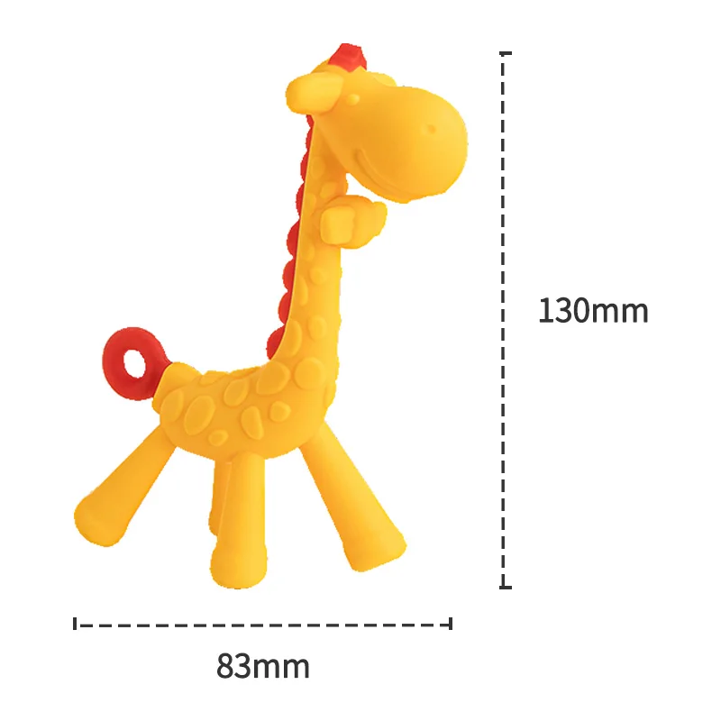 Silicone Teething Toys 1 Pcs Baby Teether Toys Training Grip Strength Baby Chewing Toy Cute Giraffe Silicone Newborn Health Molar Chewing Accessories