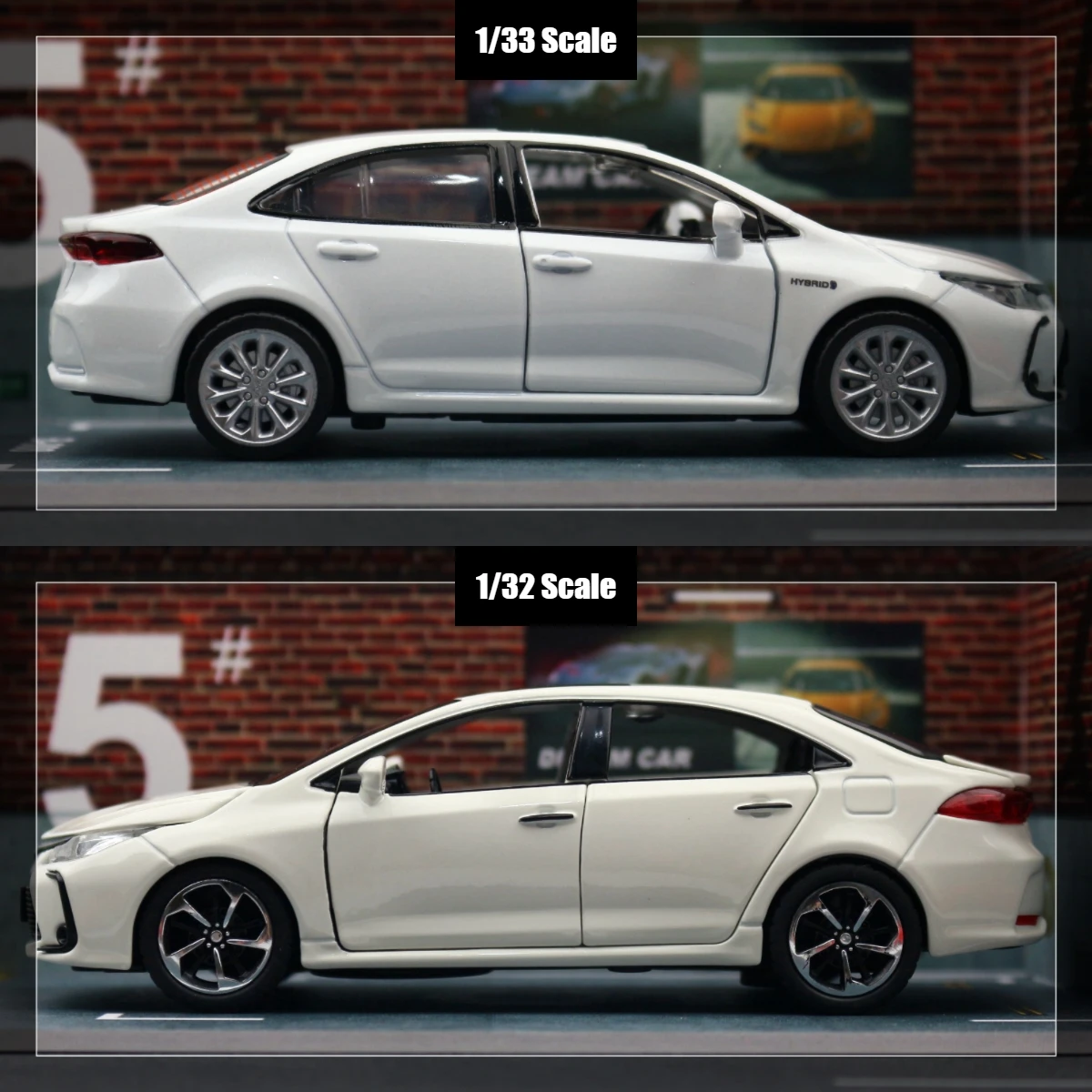 1/32 Toyota Corolla Hybrid Toy Car For Children Diecast Alloy Metal Miniature Model Pull Back Sound & Light Collection Gift Kid 5