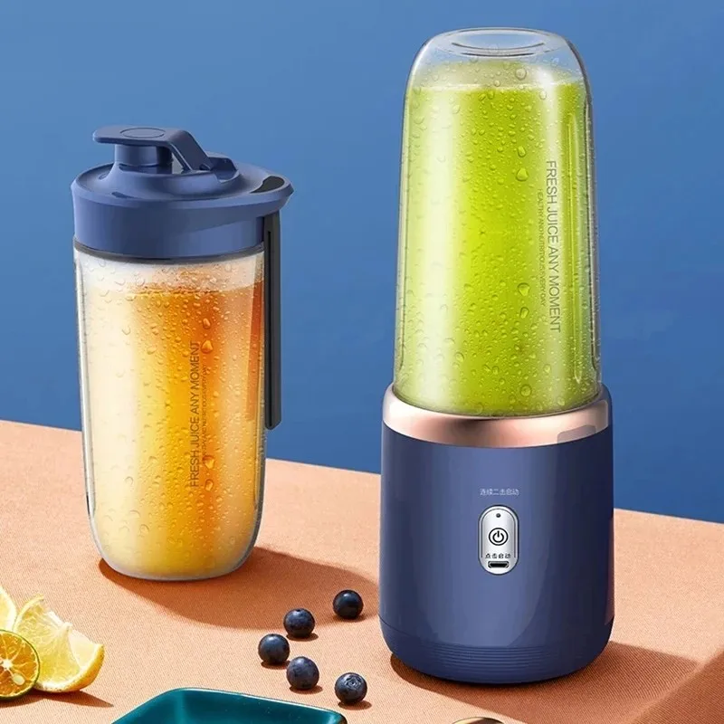 Portable 400ML 1200mAh Juice Cup Automatic 6 Blades Small Electric Juicer Smoothie Blender Ice Crushcup Food Processor
