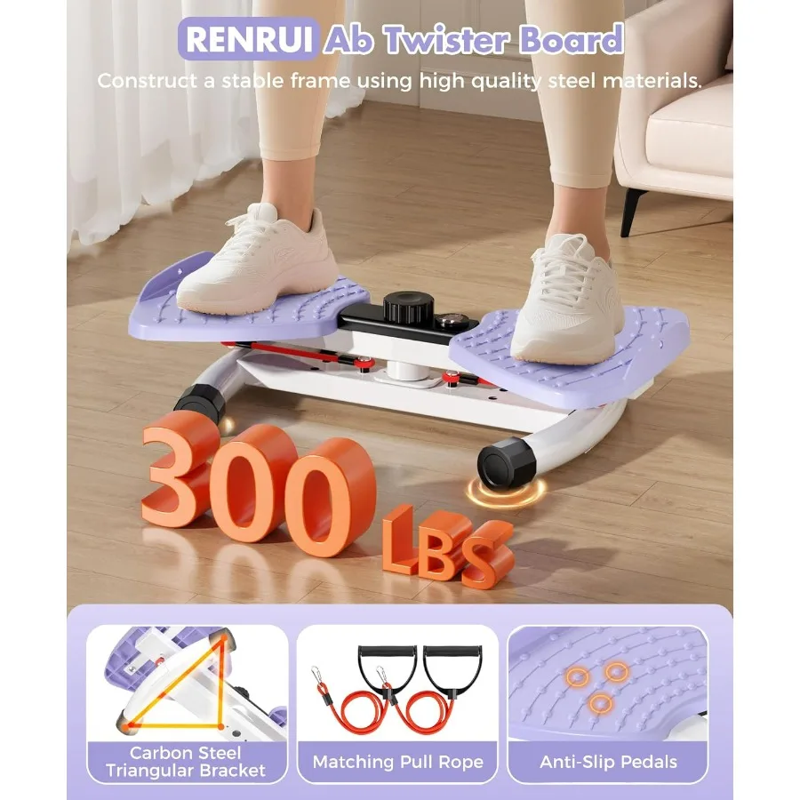 Waist Twister Machine Exercise Fitness Tool, Ab Twister Board with the Smart LED Digital Monitor, 300lbS Capacity & 20dB Ultra-Q