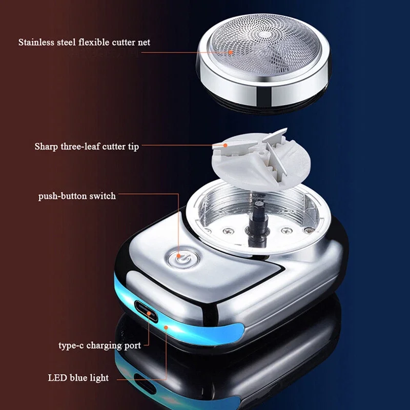 남성용 전기면도기 미니 면도 포켓 휴대용 전기 미니 면도기 수염 트리머 USB 충전식 여행용 그루밍 도구