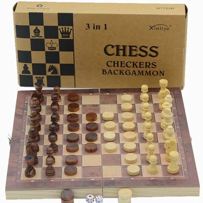 Folding Wooden Chess Set 5 Sizes Board Game foldable chess board folding chess board board game