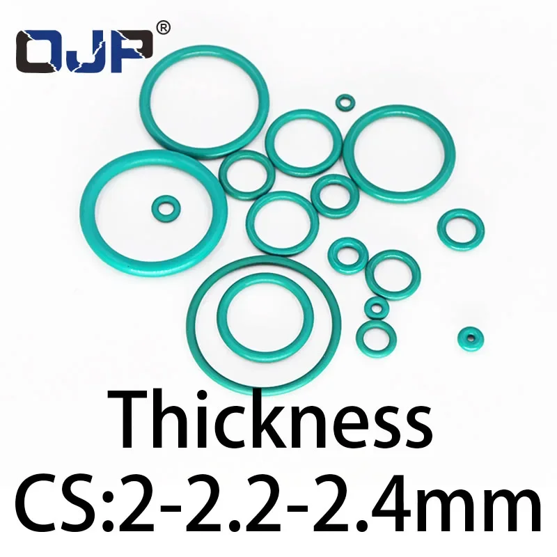 O-ring thickness 2/2.2/2.4mm CS fluororubber FKM sealing temperature resistant gasket rubber ring complete in specifications.-.