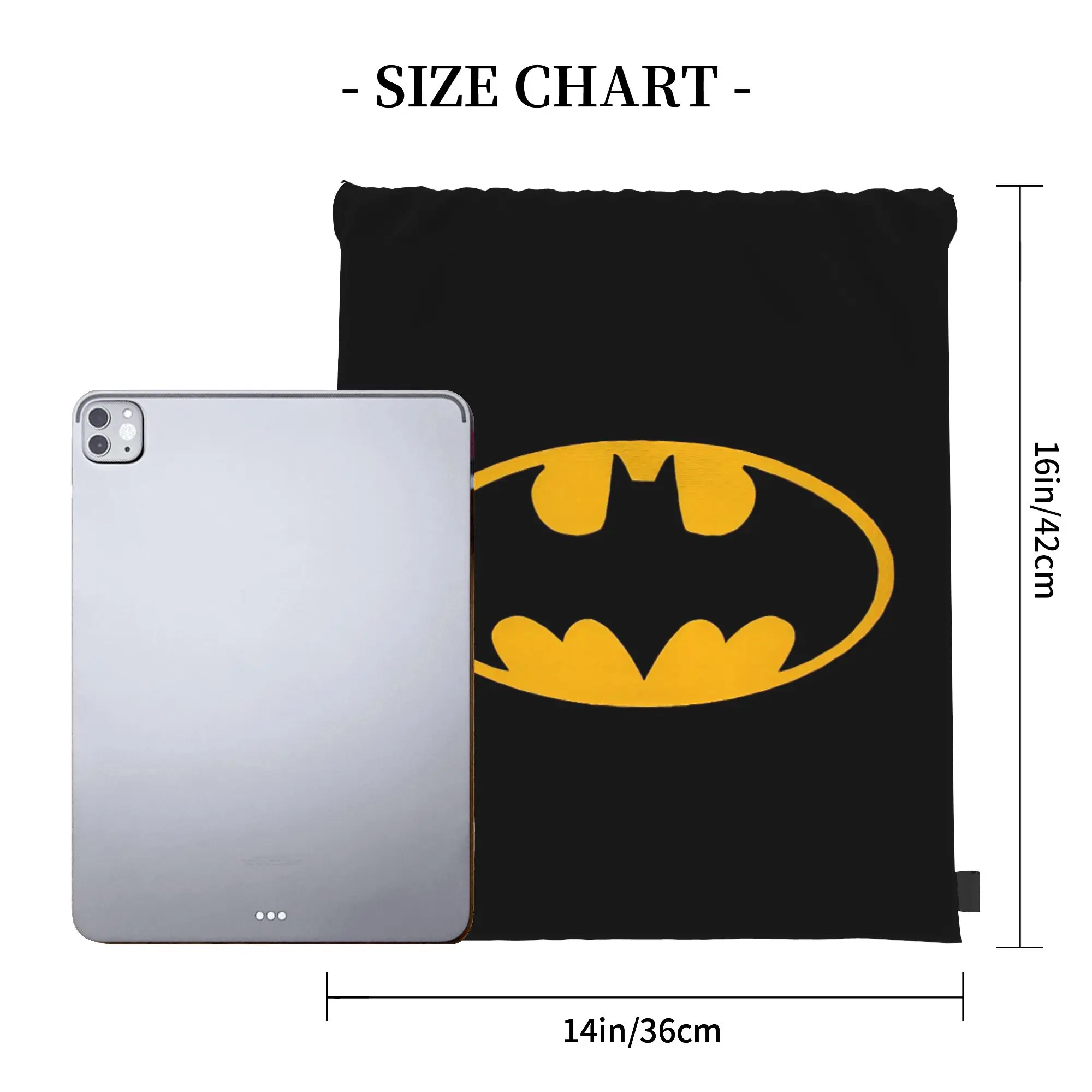 Iconic Batman Logo Drawstring Backpack - Water-Resistant Gym and Travel Sackpack