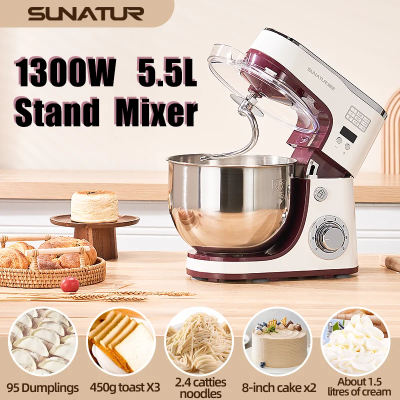 SUNATUR Electric Kitchen Blender Machine: Stand Mixer with