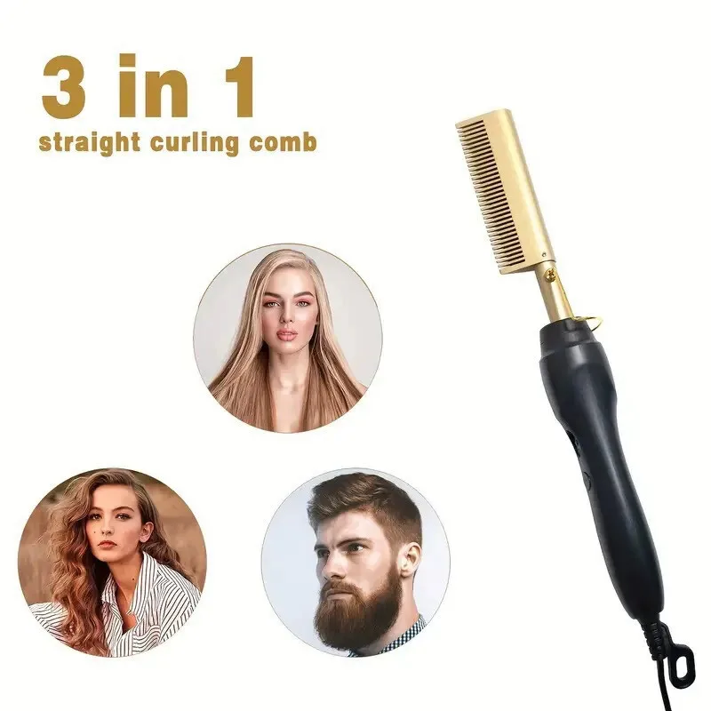 Hot Comb Hair Straightener Brush Hot Comb Pressing Electric Heat electric hair brushes Styling Tools 4