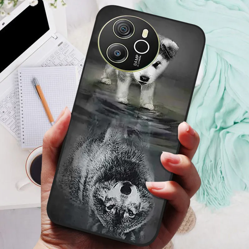 Blackview SHARK 8 Silicone Soft Back Case - Black Lion Wolf Design