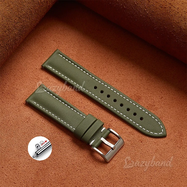 Premium Nylon Canvas Quick Release Watch Strap – Sailcloth Texture, Universal Fit