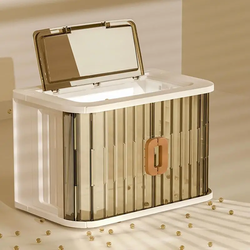 

Прозрачная складная коробка для хранения, многофункциональный органайзер для игрушек и книг, 90 л, для шкафа, одежды